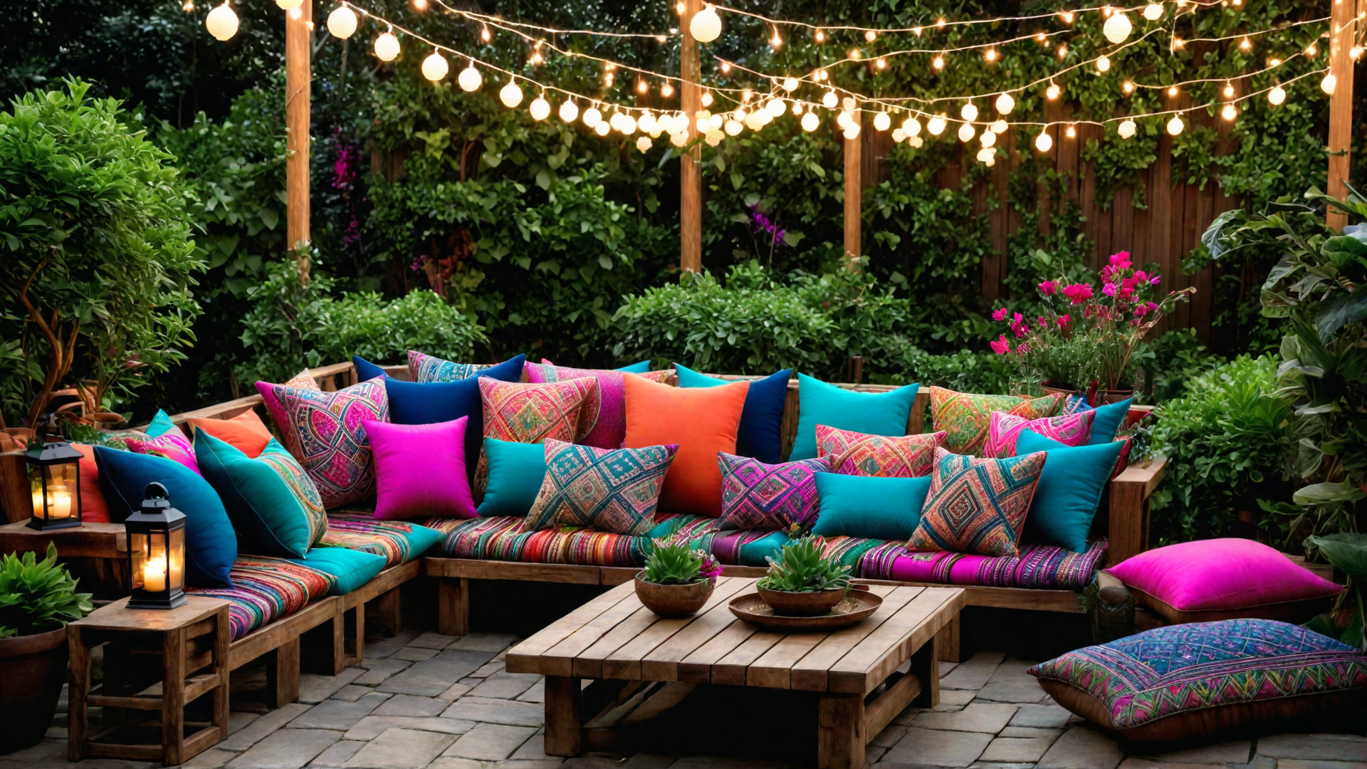 Bohemian Vibes: Colorful Pillows and Rugs