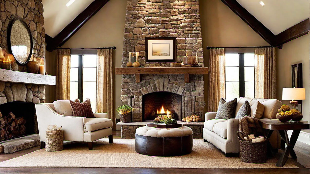 Country Retreat: Cozy Fireplace Nook in Ranch Style Bedroom