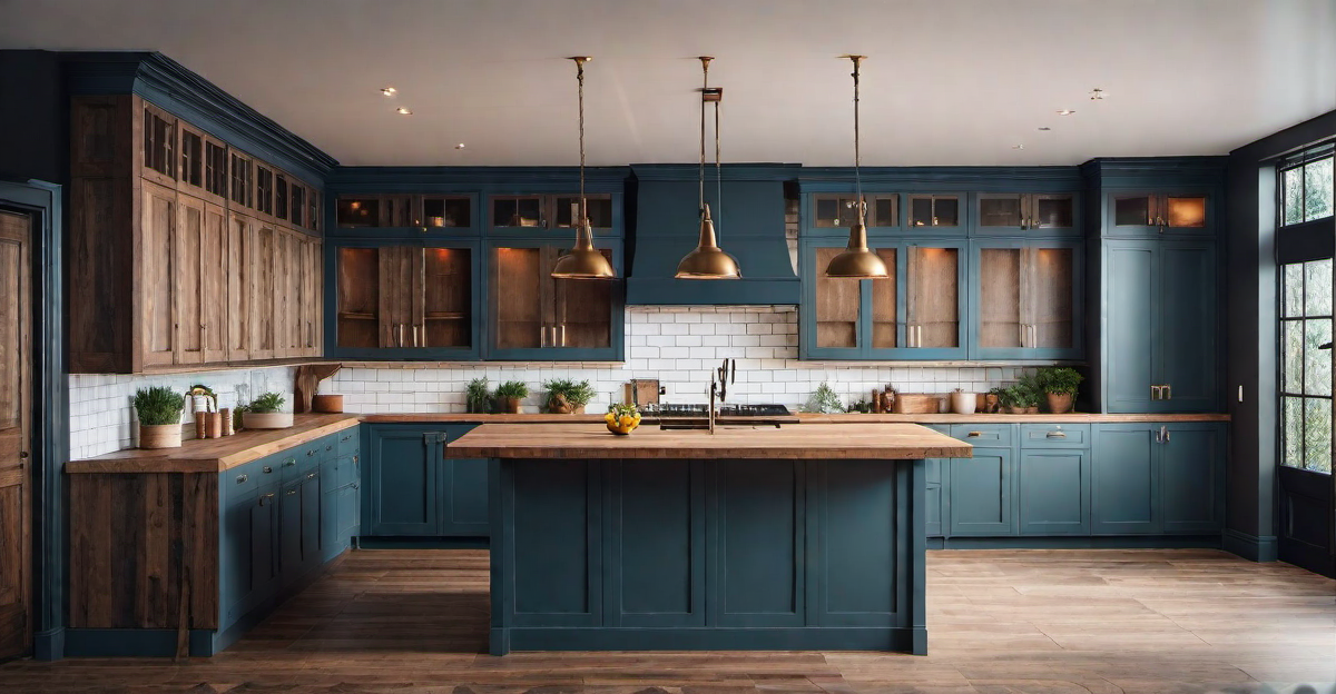 Natural Elements: Infusing Colorful Accents into a Rustic Kitchen Setting