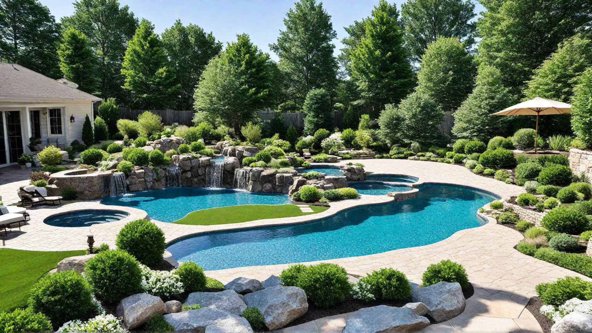 Nature Inspired: In Ground Pool with Natural Rock Formations