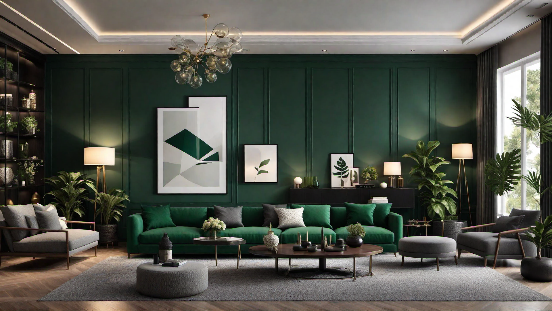 Nocturnal Palette: Dark Greens and Greys in Decor