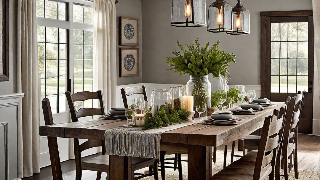 Rustic Table Settings: Mason Jar Centerpieces and Vintage Dinnerware