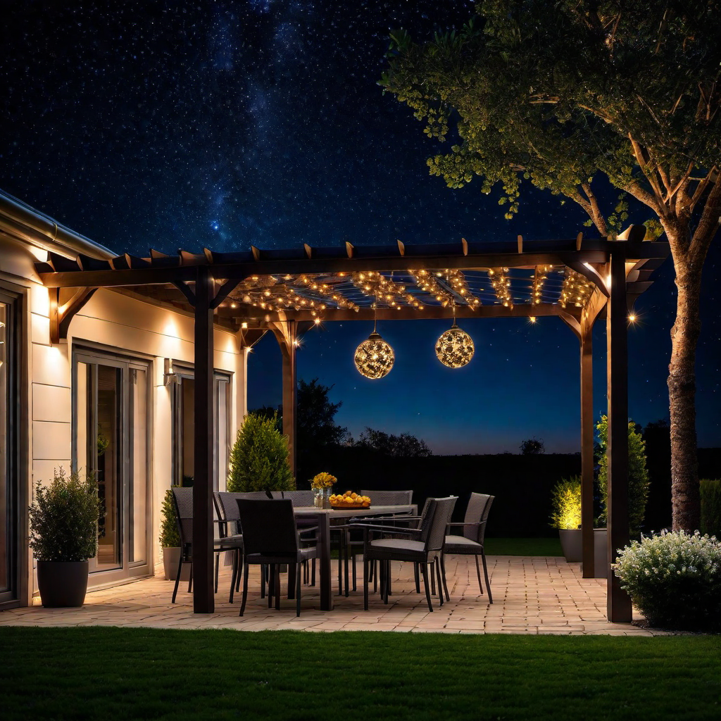 Moonlit Magic: Pergola with LED Lighting for Evening Ambiance