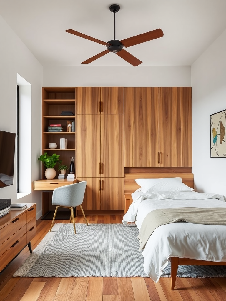 Innovative Storage Solutions for Small Mid-Century Modern Bedrooms