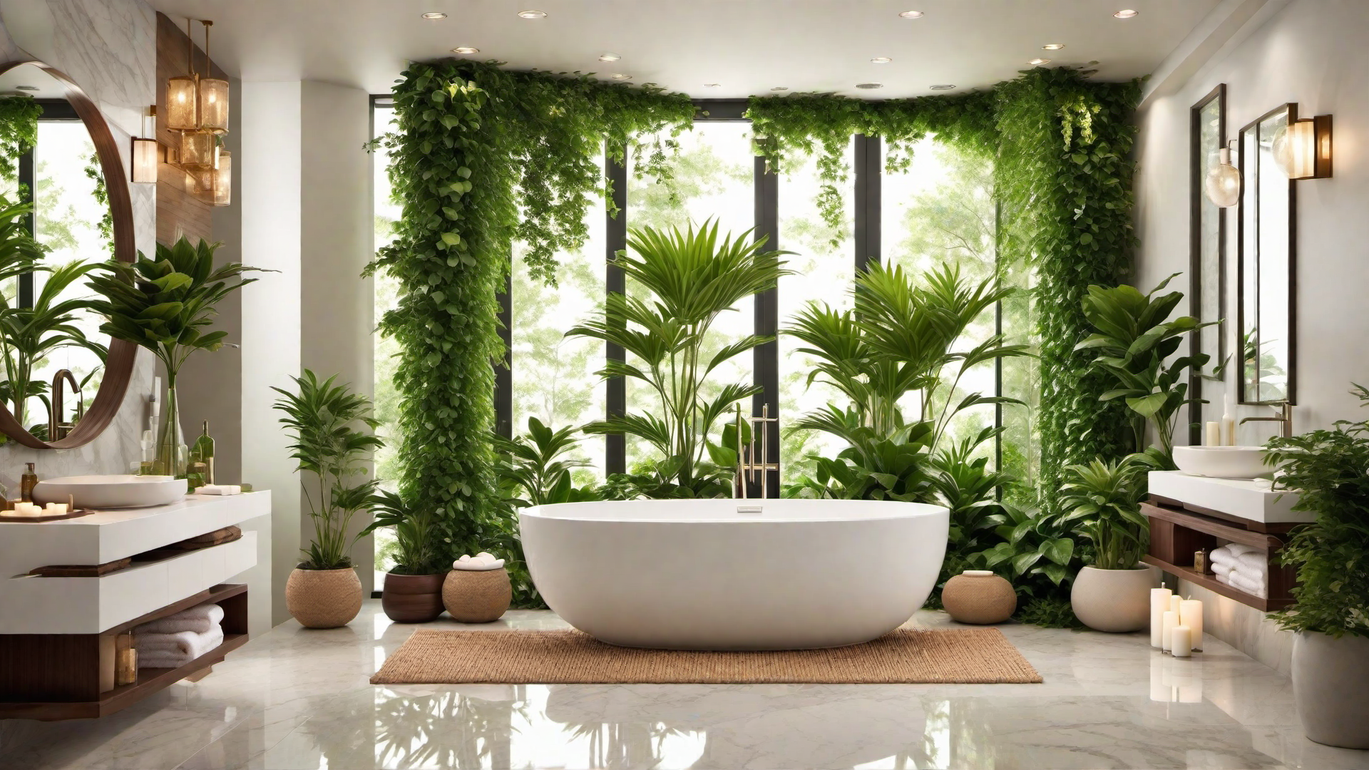 Tranquil Oasis: Green Bathroom with Spa-like Features
