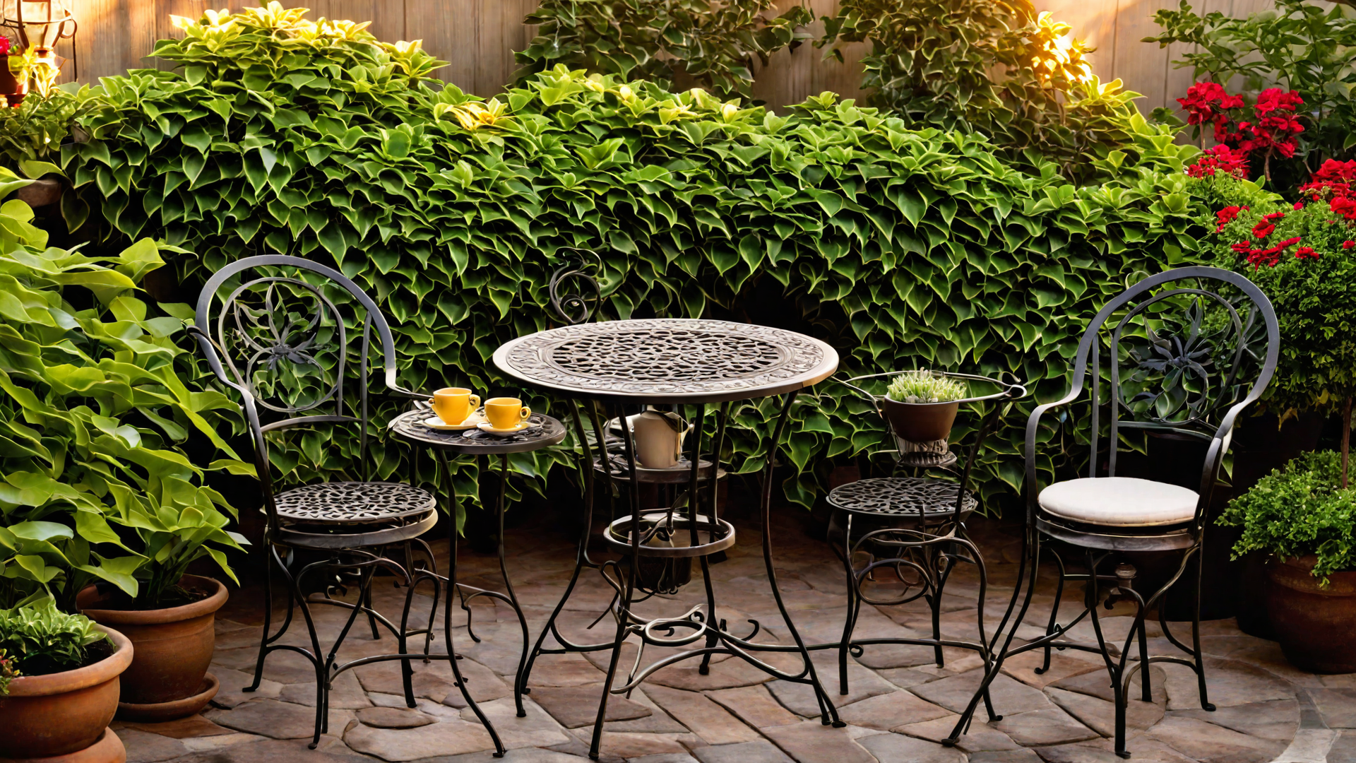 Morning Coffee: Small Patio with Bistro Set