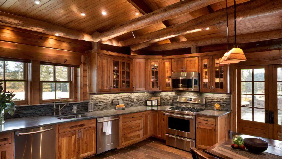 Quaint Cabin Kitchen with Modern Appliances