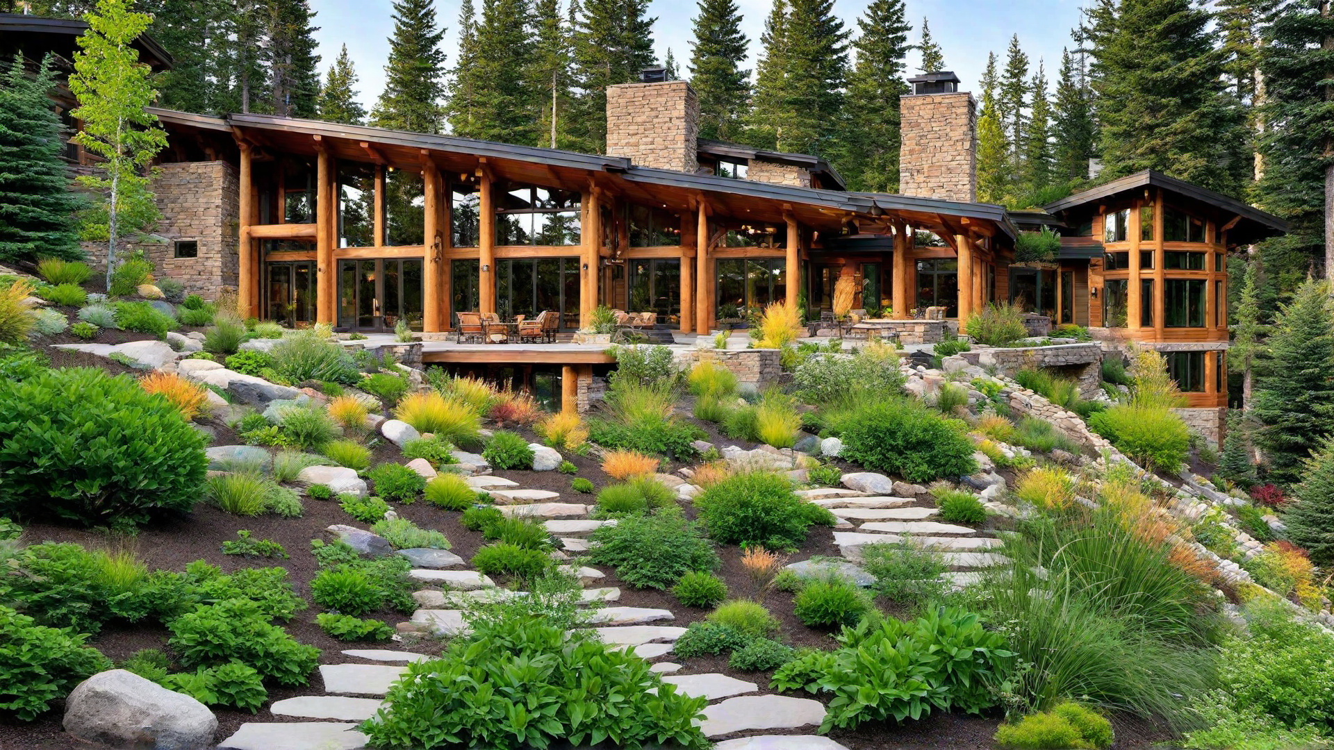 Eco-Lodge with Mountain Landscaping