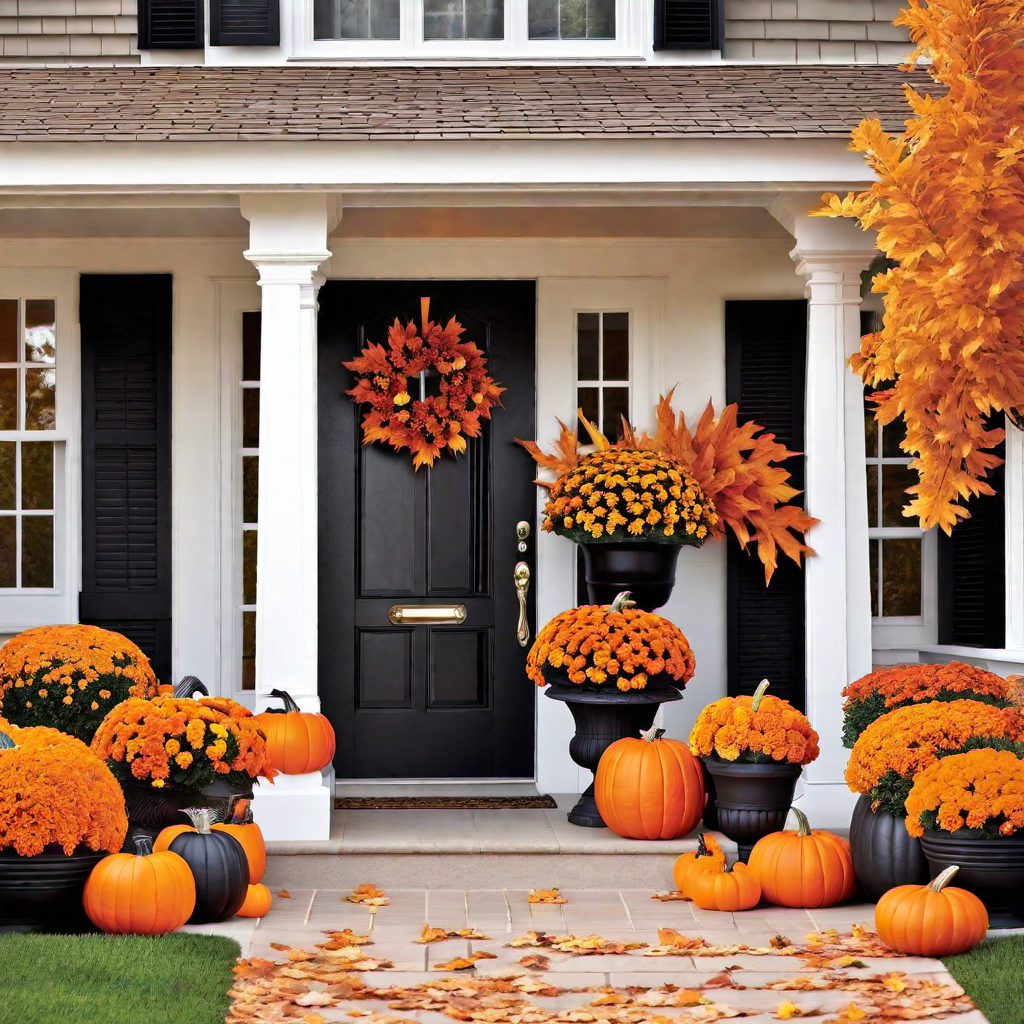 Classic Pumpkins: Traditional Halloween Porch Display
