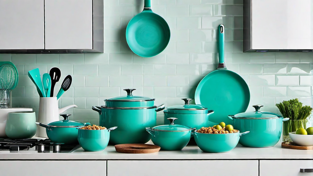 Chic and Playful: Aqua Green Kitchen Utensils and Decor