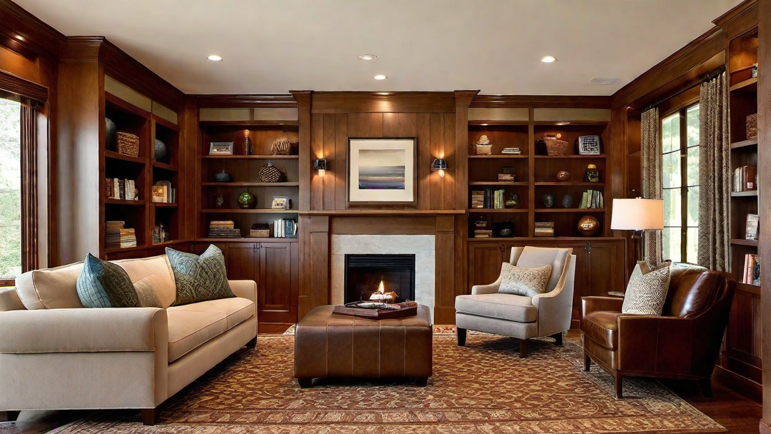 Inviting Nook: Reading or Relaxation Area in a Craftsman Style Living Room