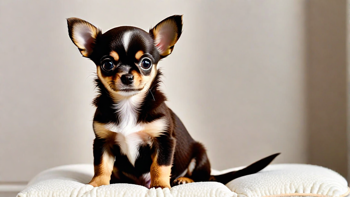 Serious Chihuahua Puppy Sitting Like a Boss