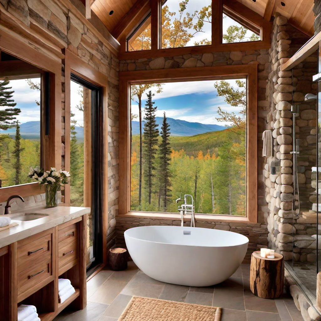 Log Cabin Bathroom Retreat for Relaxation