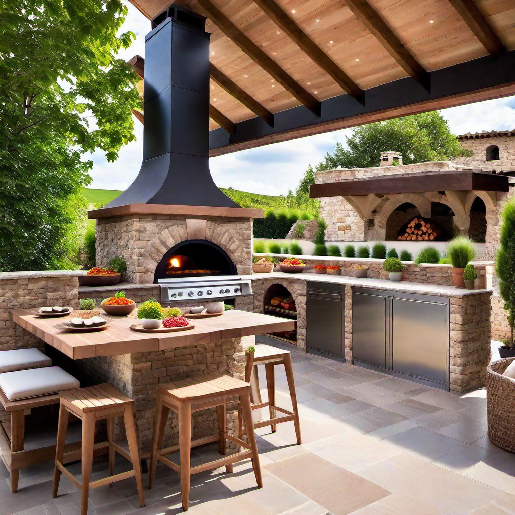Outdoor Kitchen with Pizza Oven: Perfecting Homemade Pizzas Al Fresco