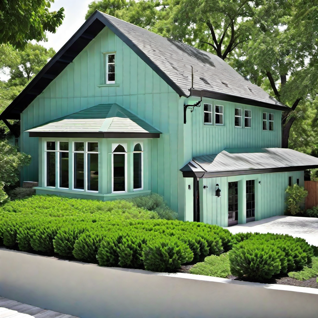 Transitional Seafoam Green Exterior
