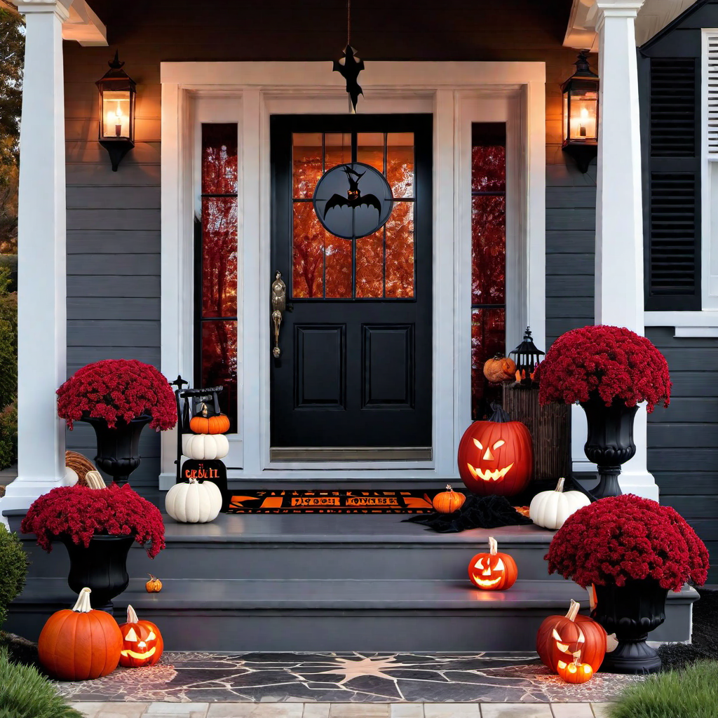 Bloody Entrance: Spooky Blood-Red Accents