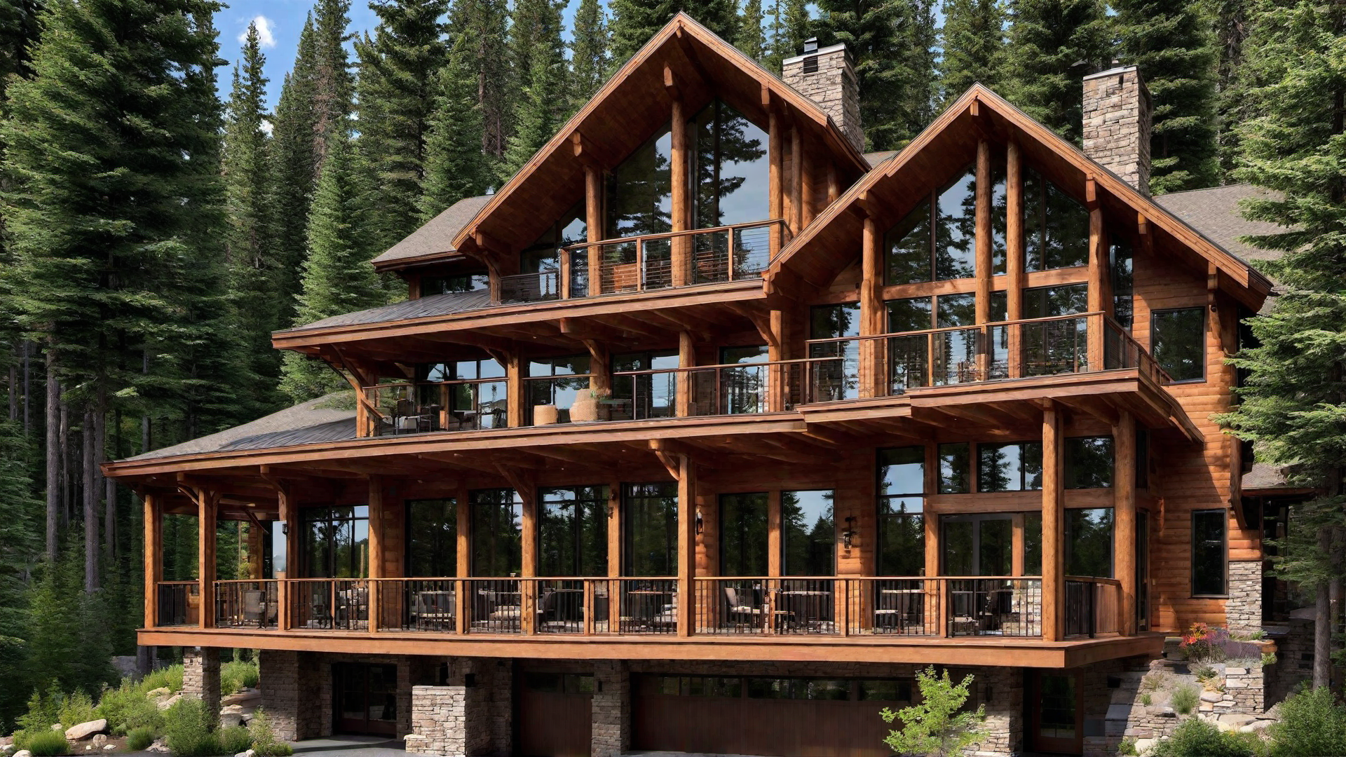Elevated Mountain House with Scenic Balcony