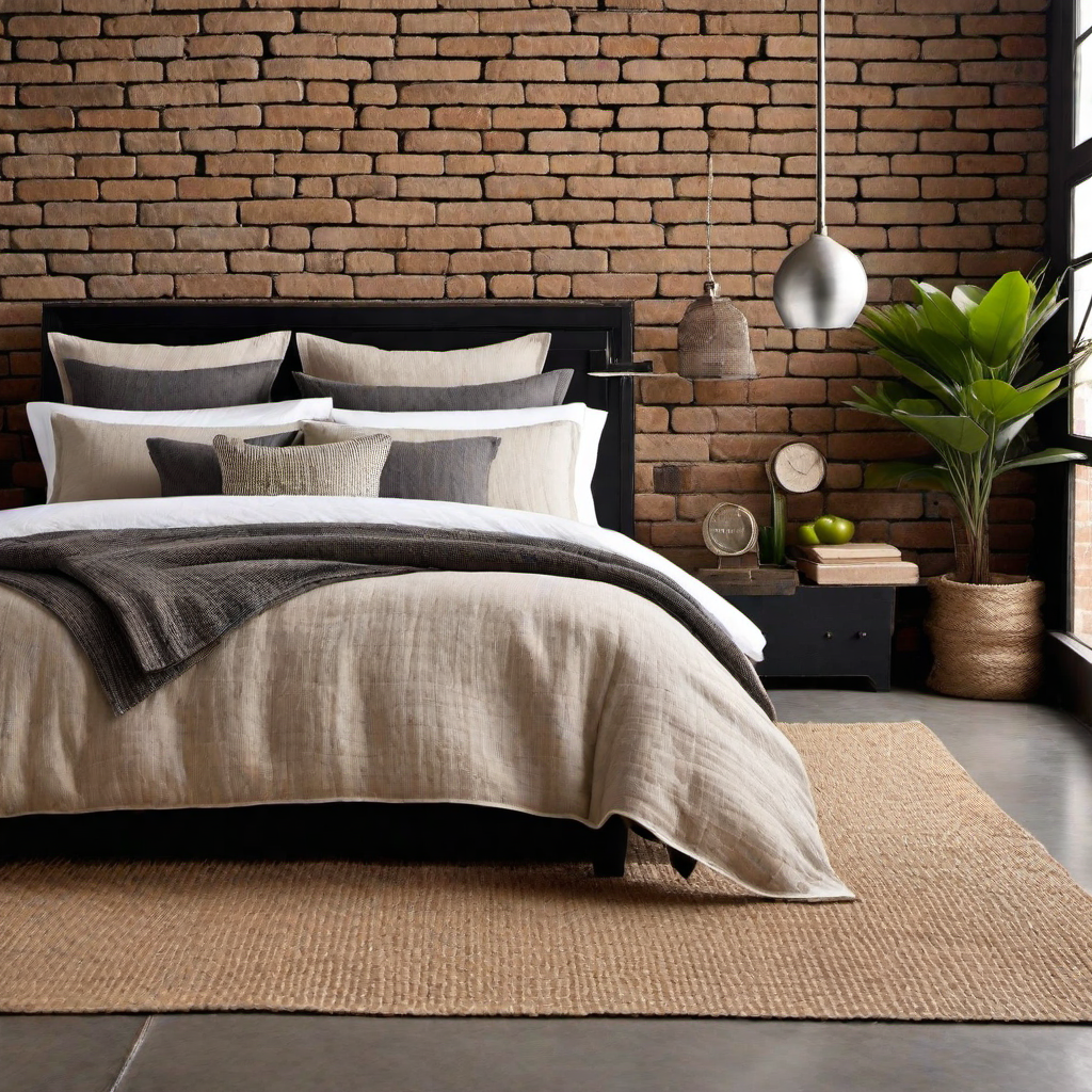 Industrial Bedroom Textiles: Raw Linen Bedding