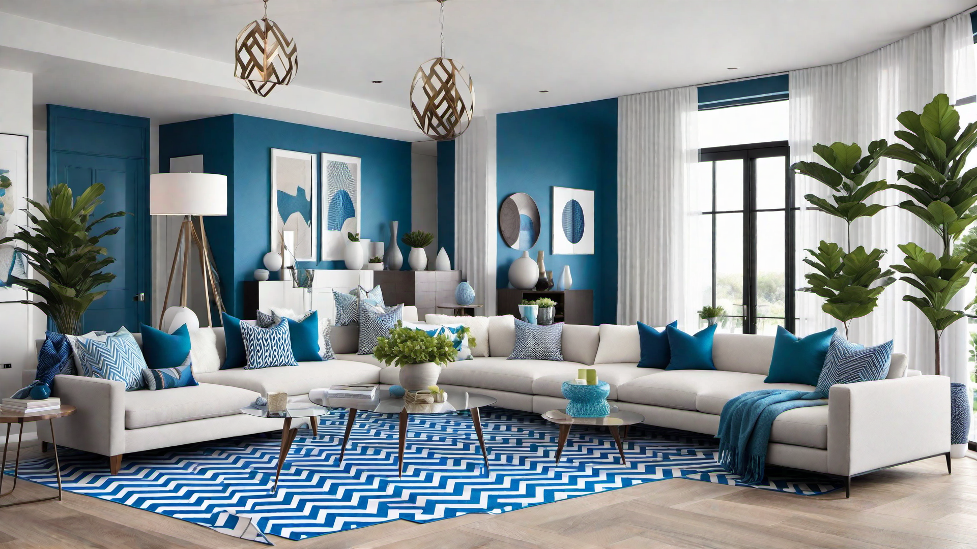 Playful Patterns: Blue Chevron Rug