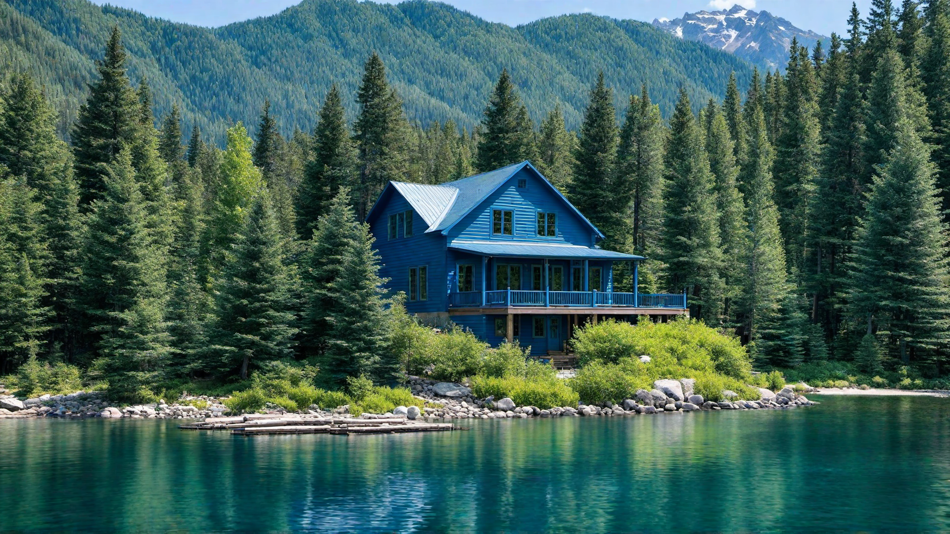 Cozy Blue Cabin by the Lake