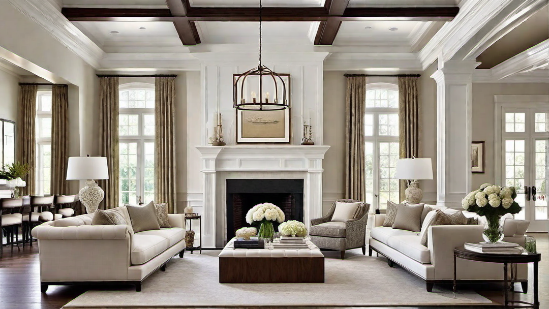 Ceiling Beams and Molding in Colonial Great Rooms