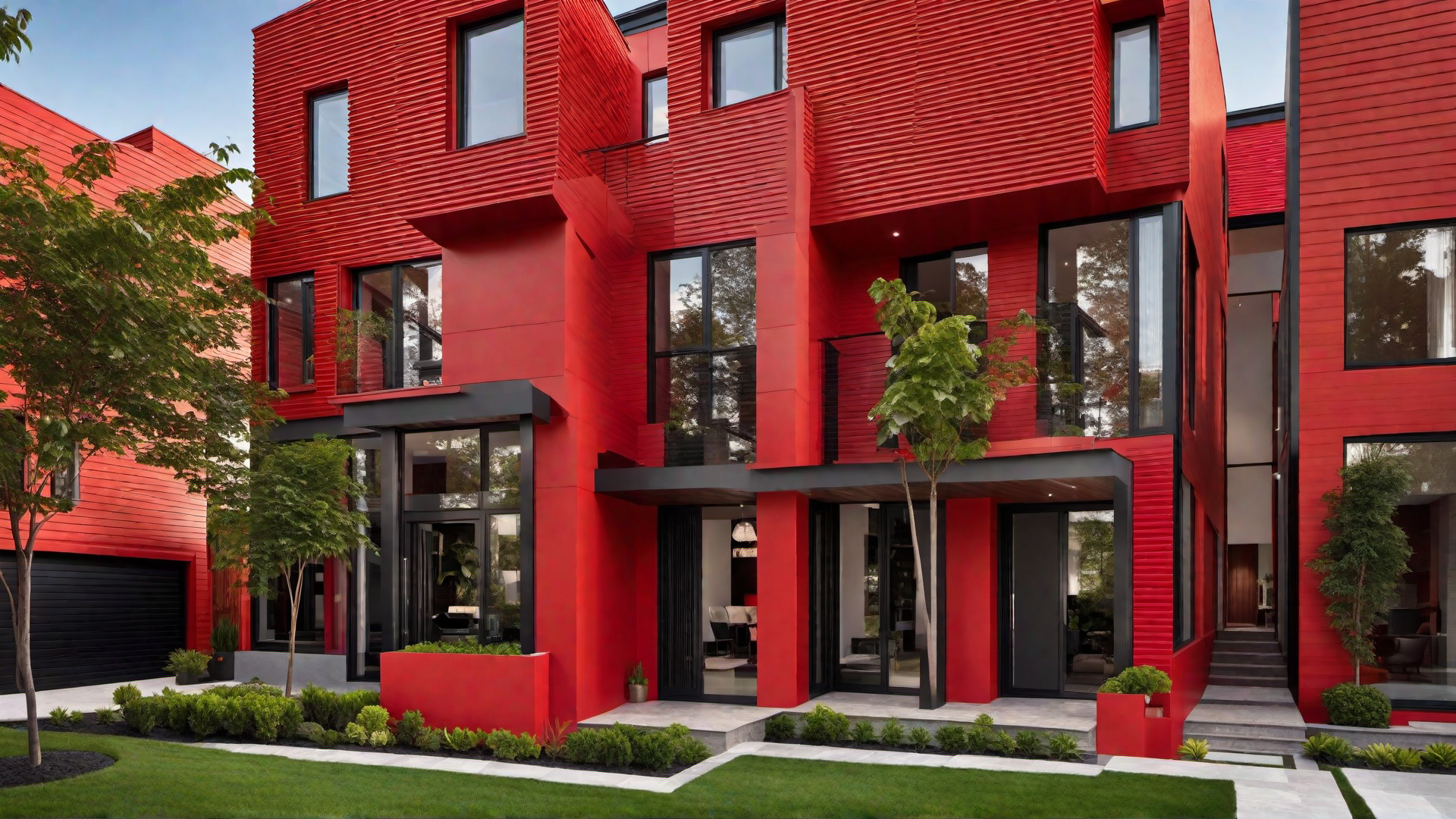 Bold Red Row Houses