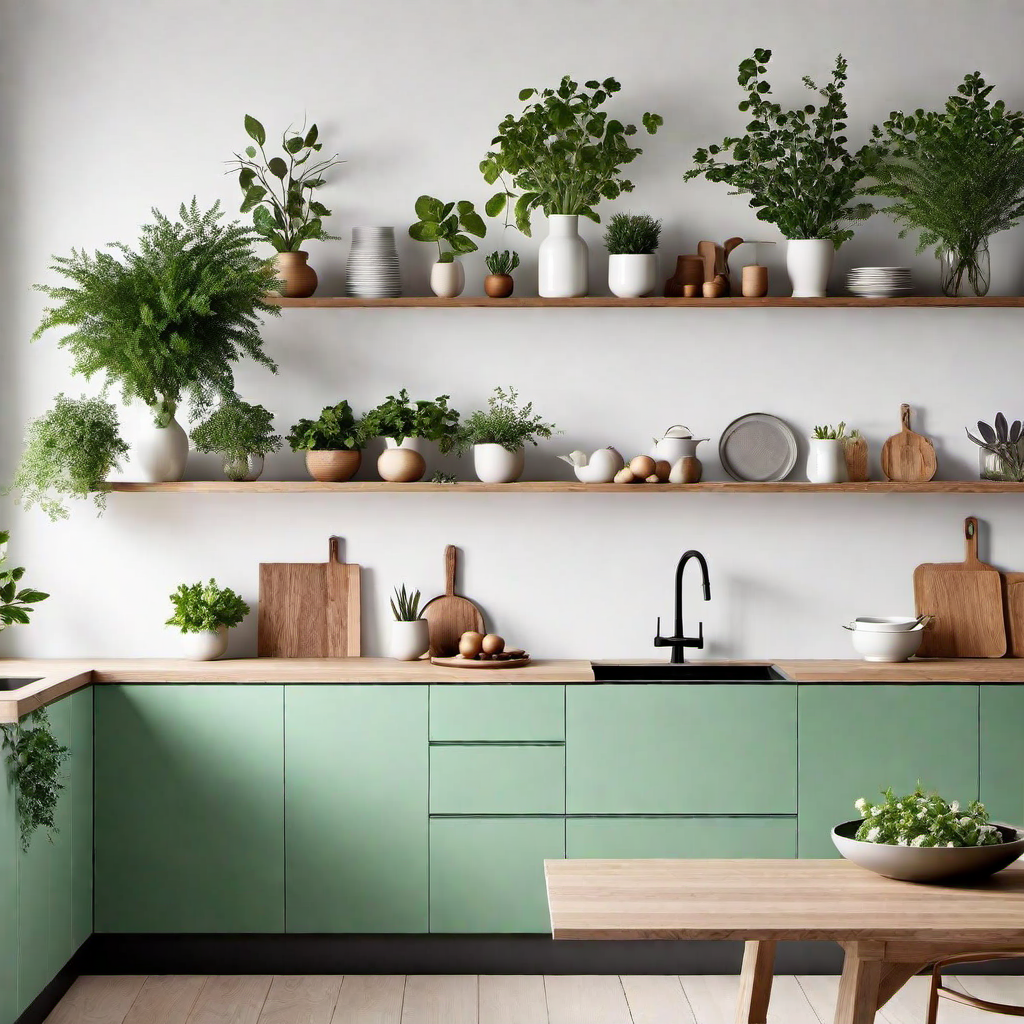 18. Nature-Inspired: Greenery and Plants in Scandinavian Kitchen Spaces
