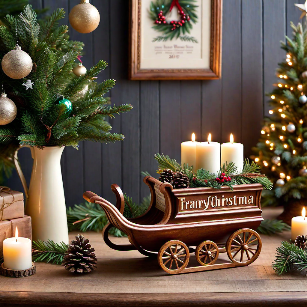 Rustic Elegance: Wooden Decor Elements with Holiday Flair