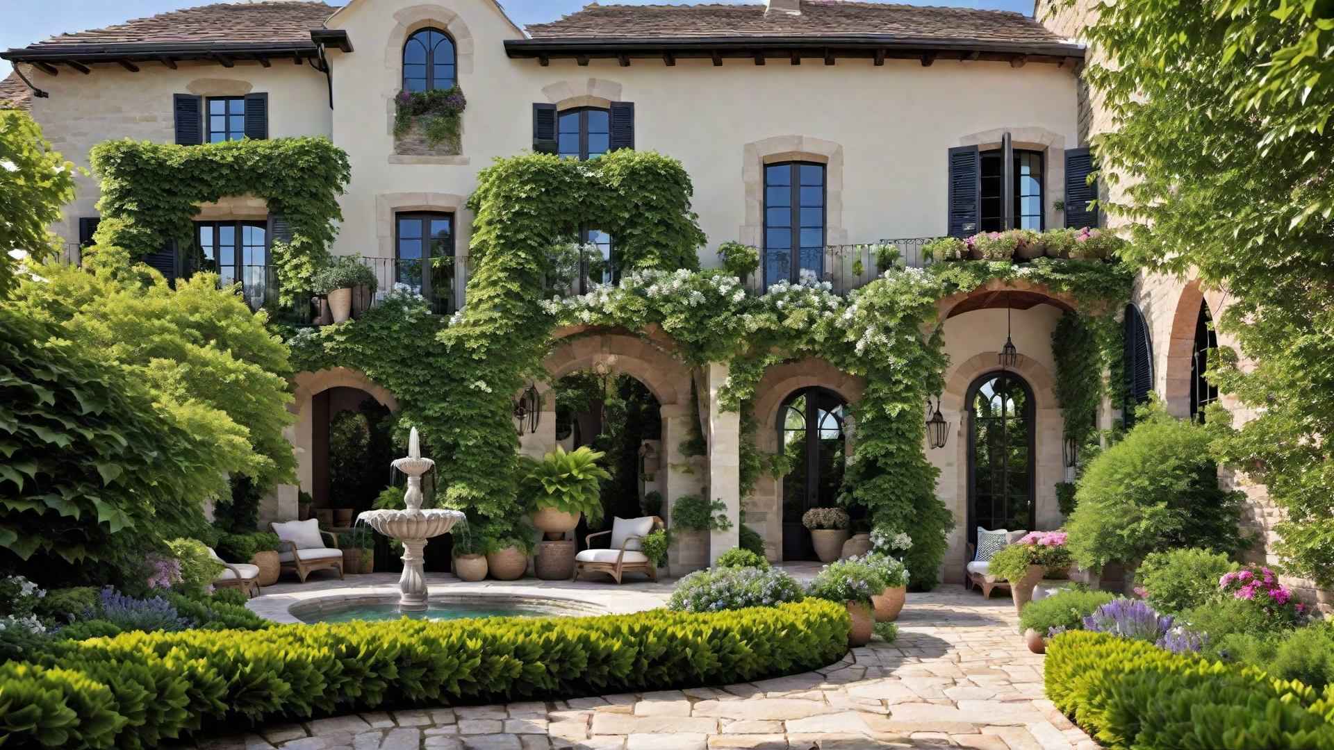 Courtyard Garden with Fountain Feature