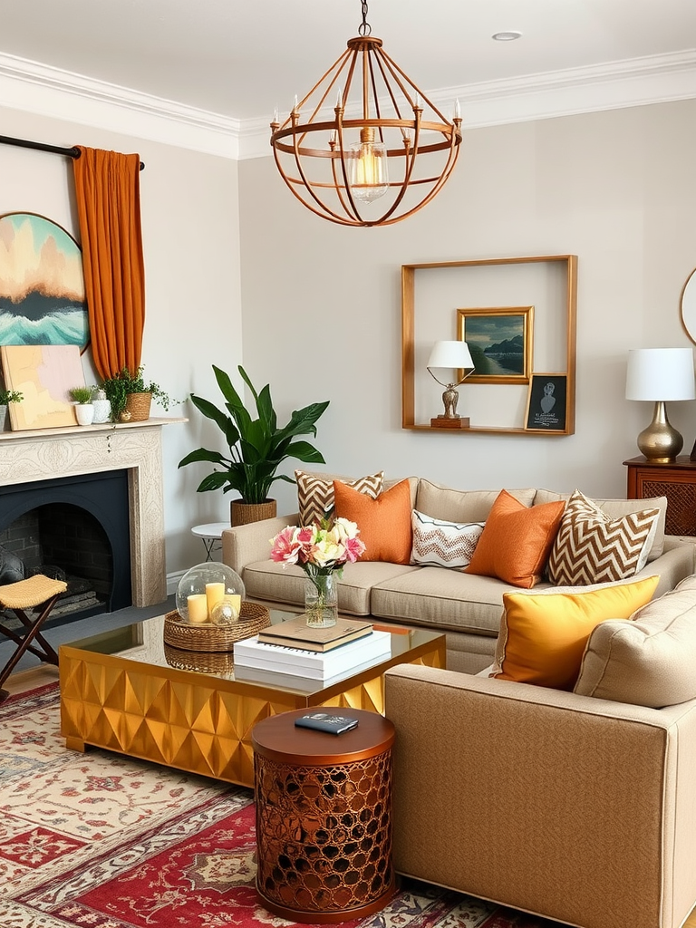 Metallic Accents: Gold and Copper in Boho Chic Design