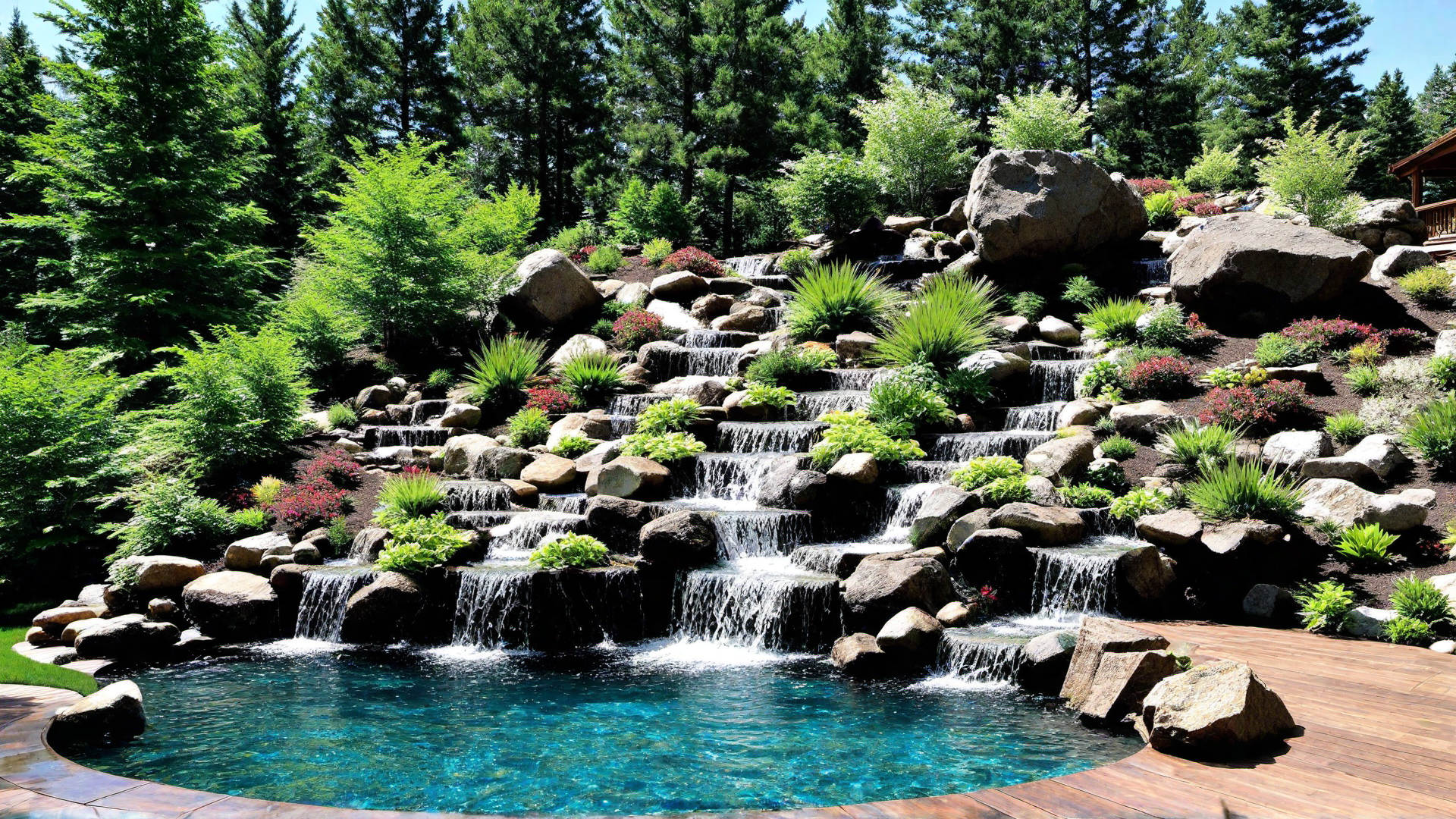 Rocky Mountain-Inspired Pool with Boulders