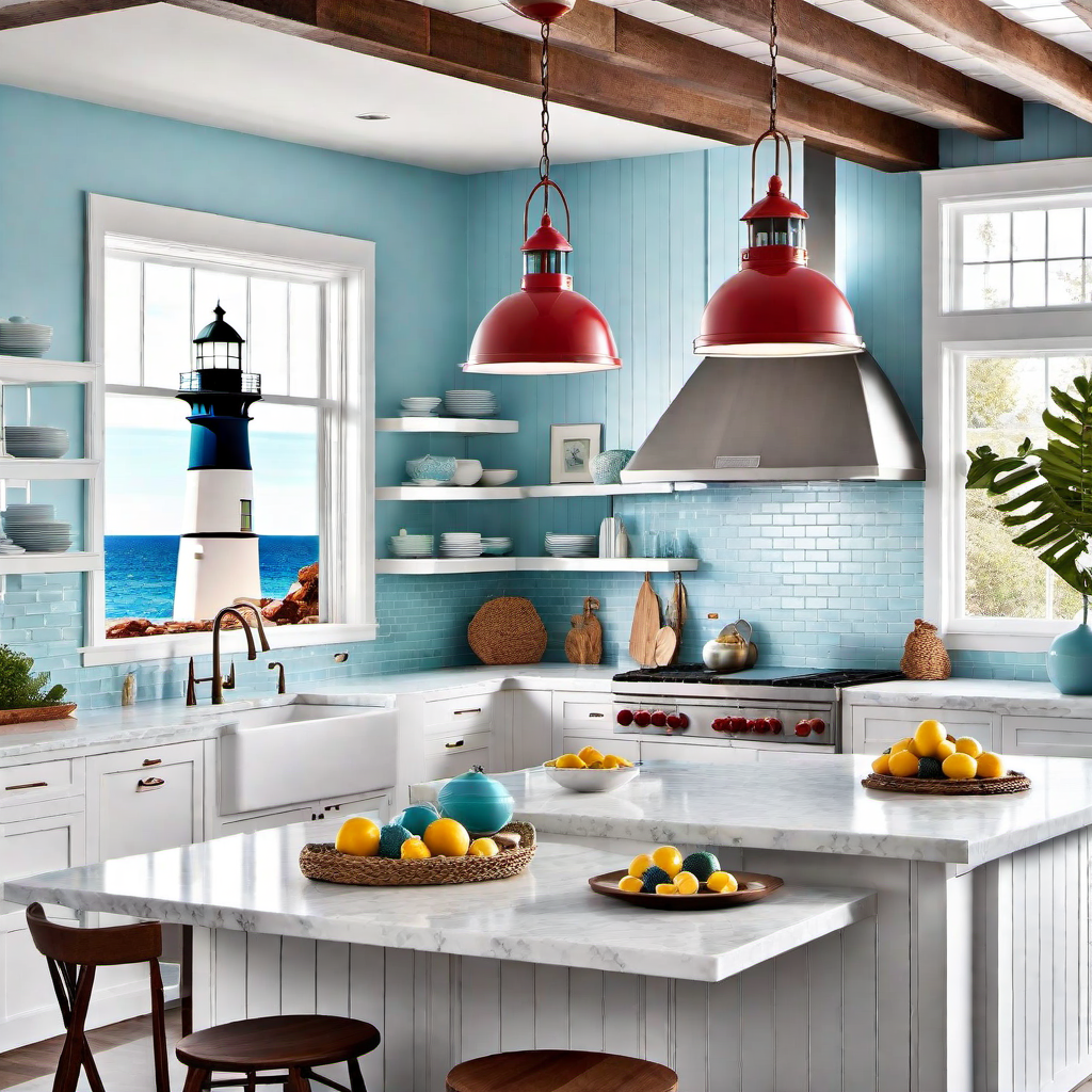 Lighthouse Lookout: Beacon-inspired Accents in Coastal Kitchen