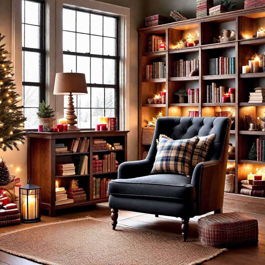 Cozy Corner Nook: Reading Spot with Holiday Touches