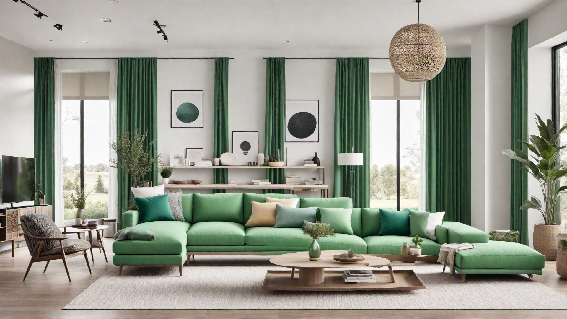 Minimalist Green: Simple Lines and Shapes in Green Decor
