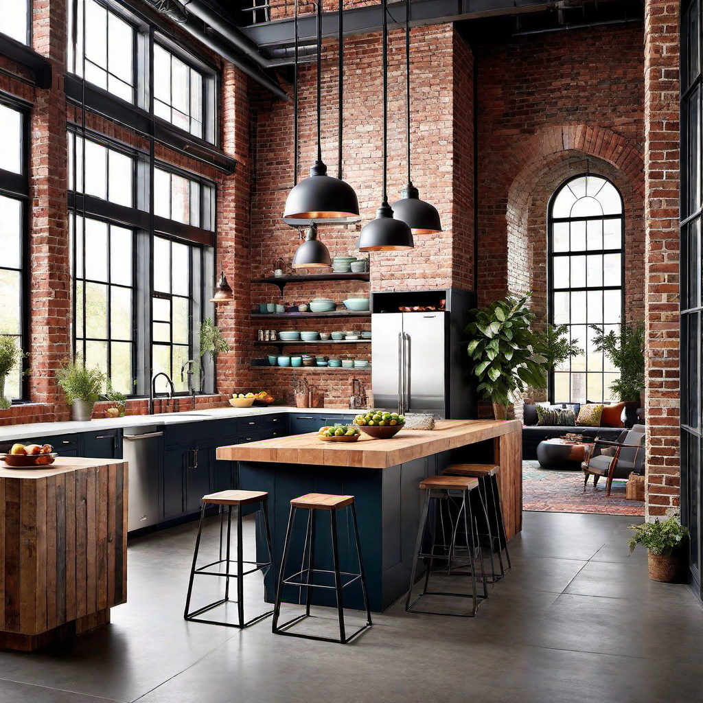 Industrial Flair: Eclectic Kitchen Loft