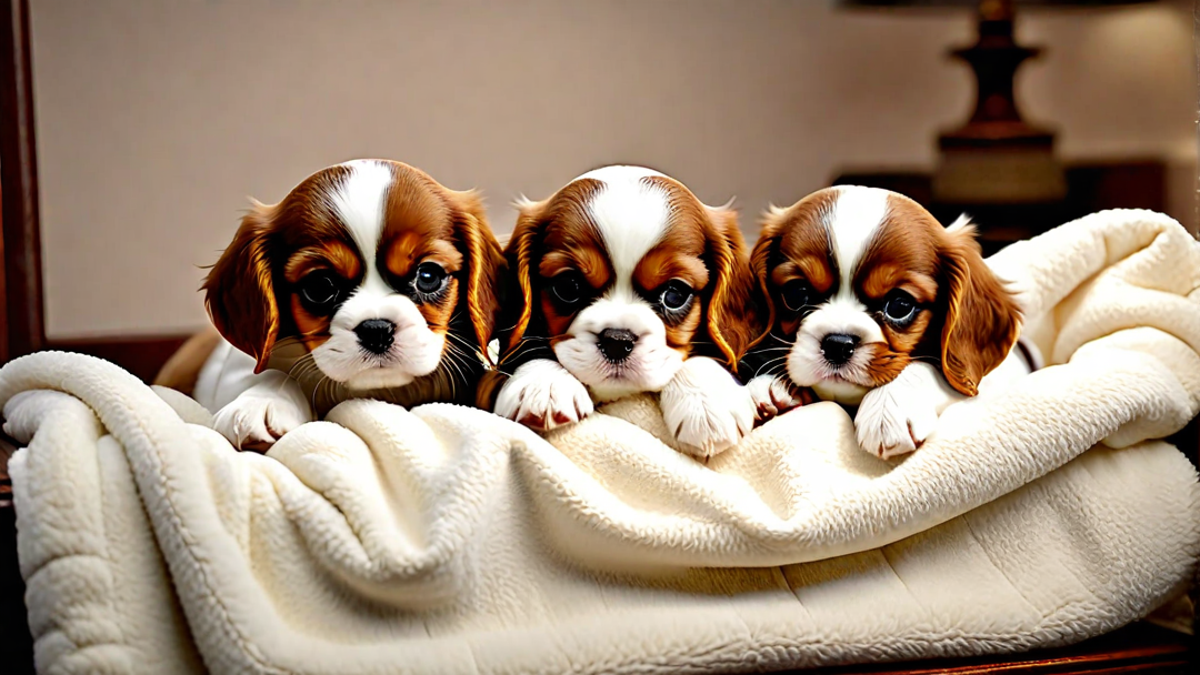 Goodnight Kisses: Bedtime for Cavalier Puppies