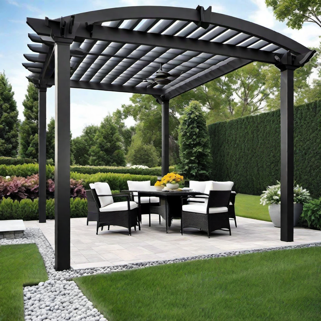 Mix and Match: Pergola with Various Materials for Textural Contrast
