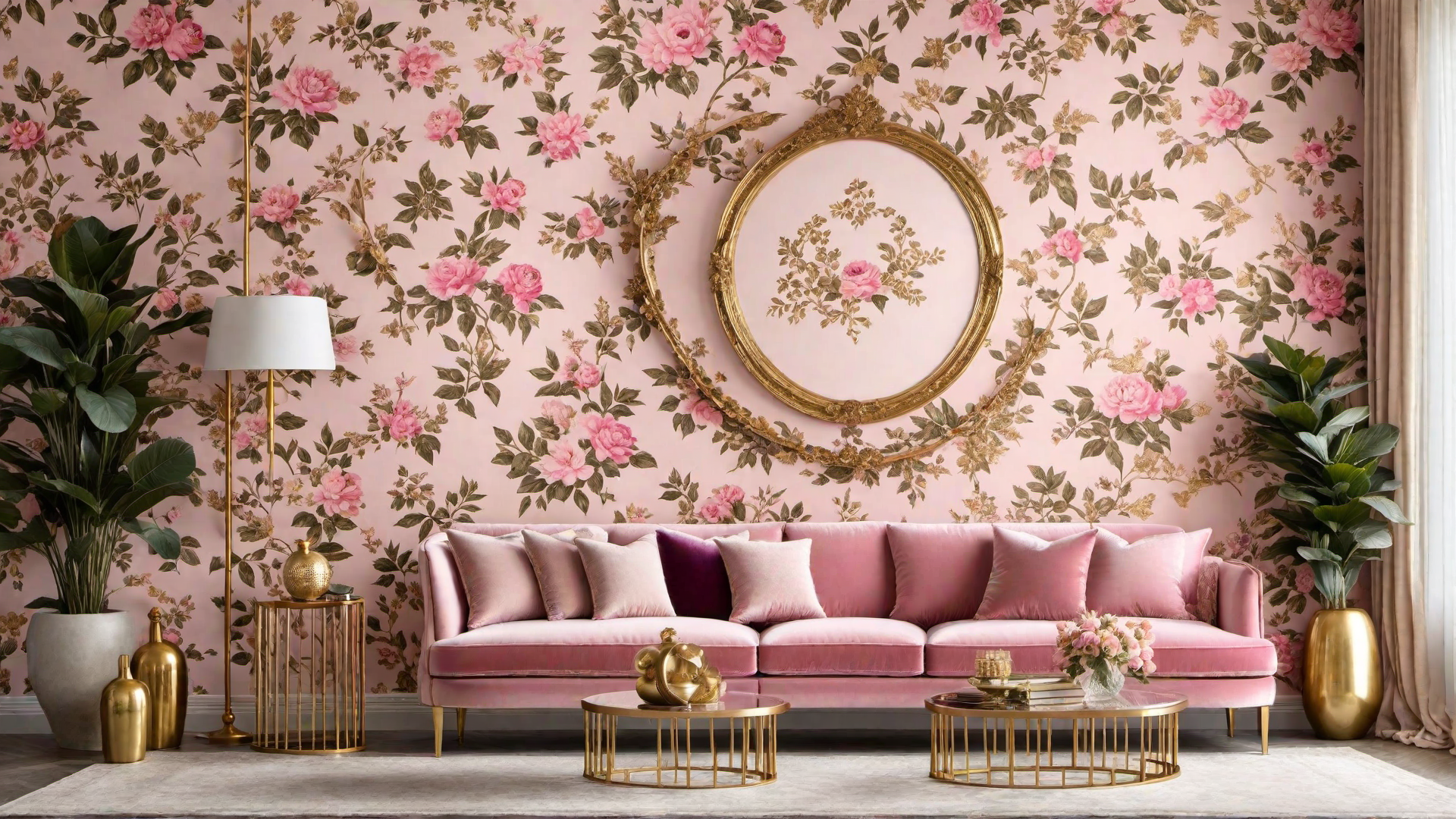 Pretty in Pink: Floral Wallpaper Accent