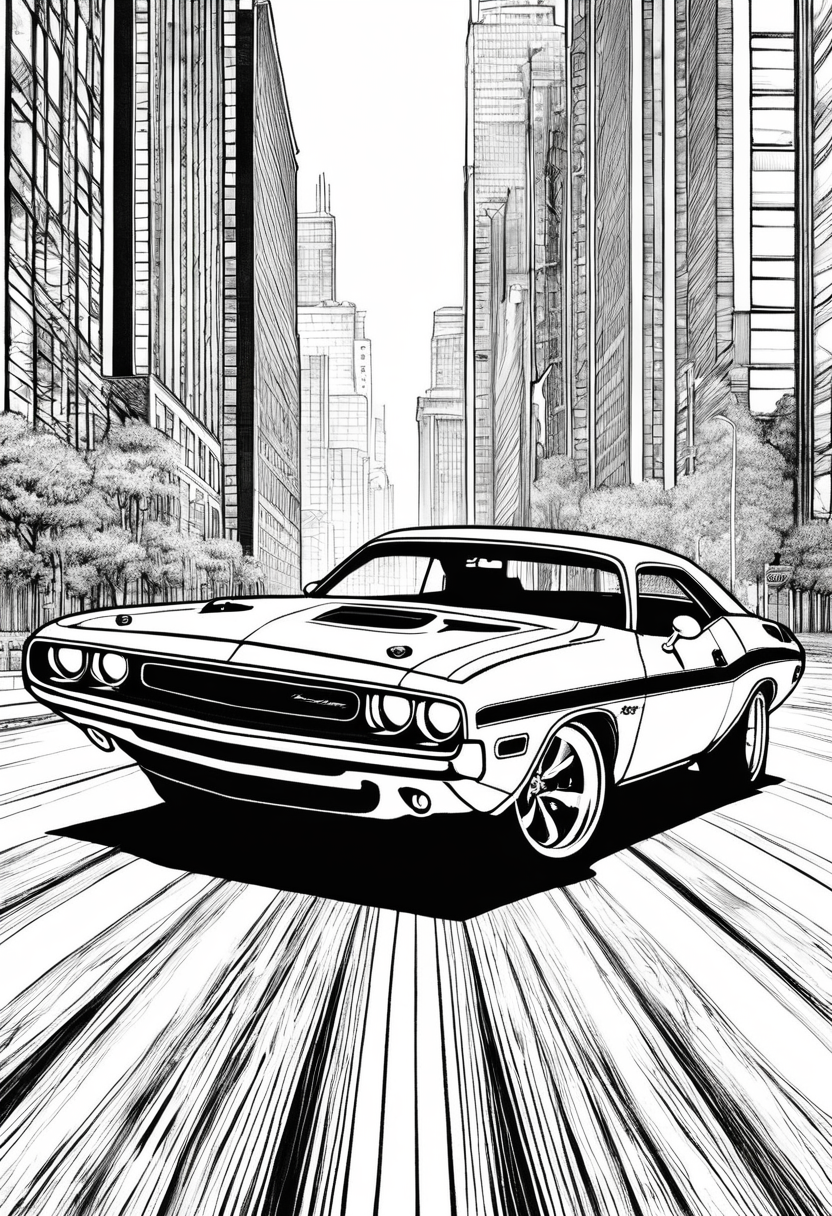 Cool Muscle Car Coloring Sheets – Color And Play