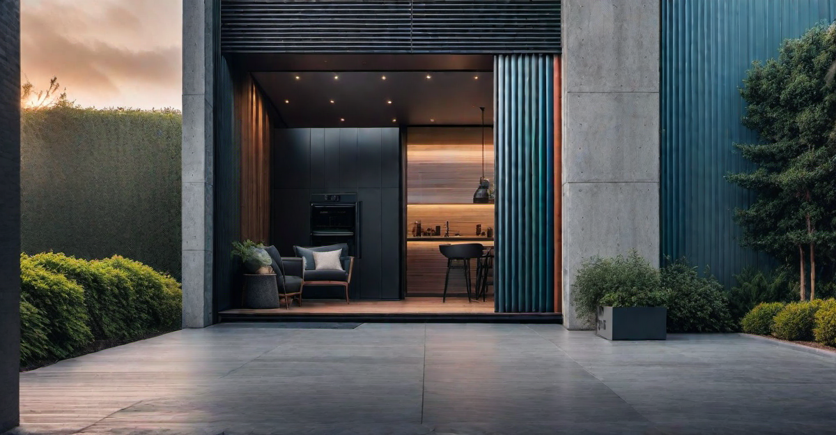 Versatile Aesthetics: Corrugated Metal Door in Different Color Schemes