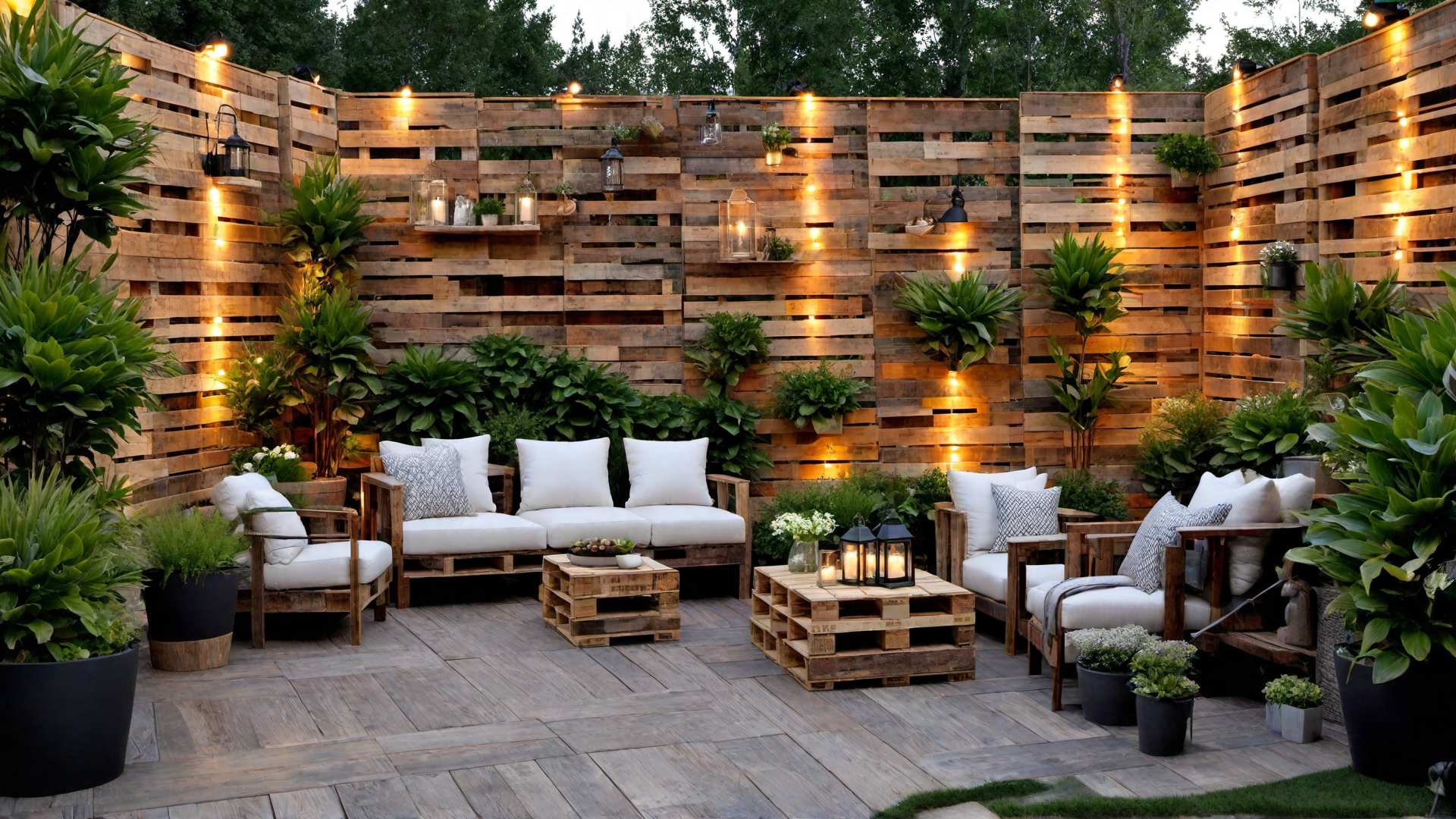 Pallet Accent Wall for Outdoor Space
