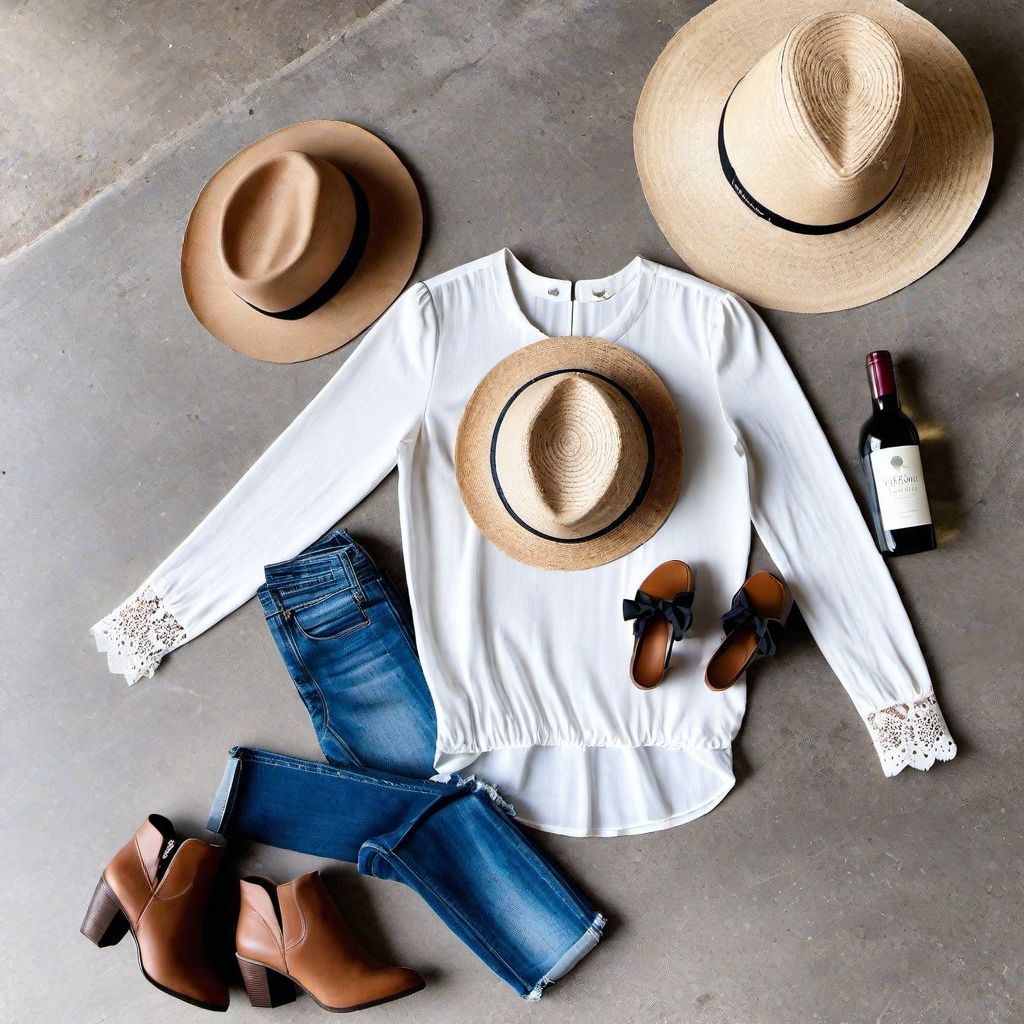 Lace Blouse with High-Waisted Jeans