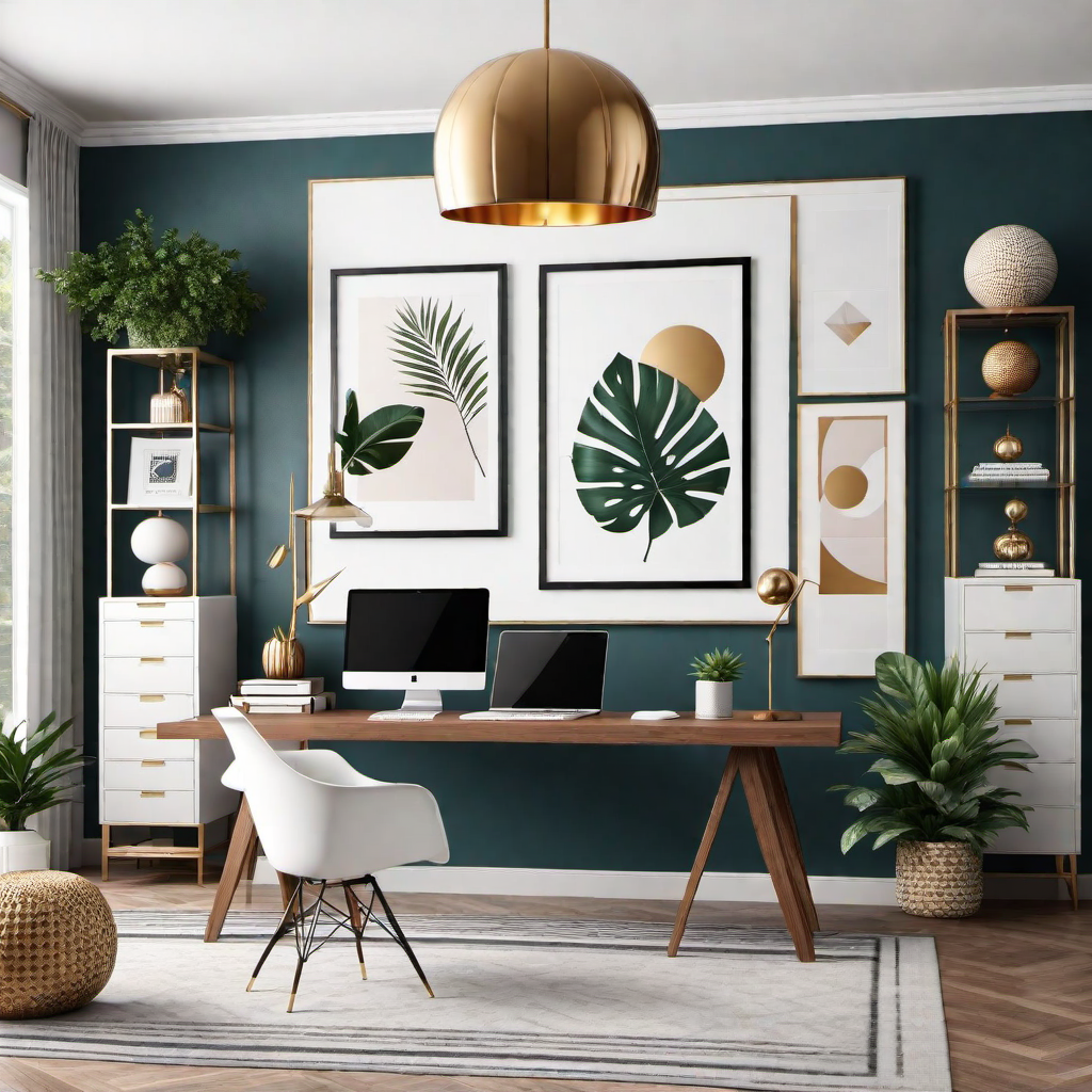 Geometric Glam: Modern Patterns for a Stylish Home Office