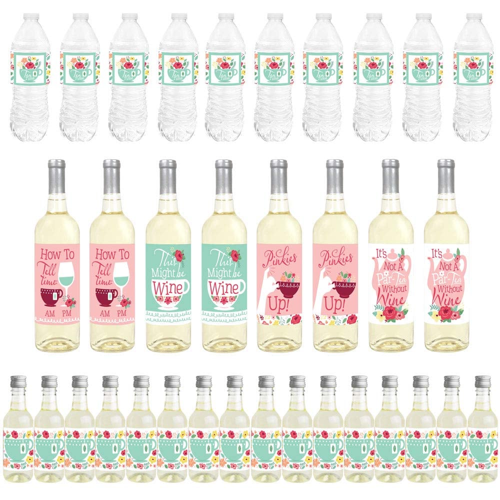 Floral Let’s Par-Tea Beverage Labels