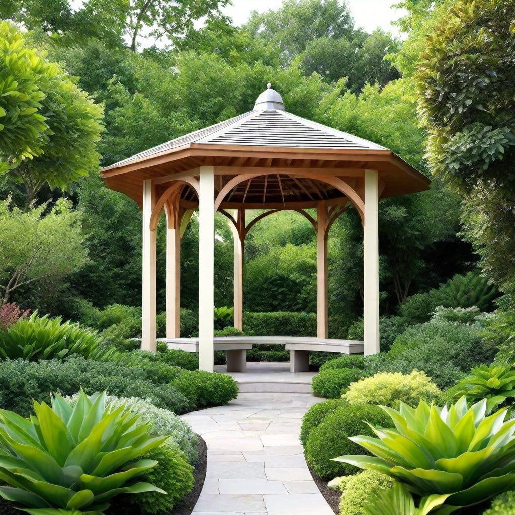 24. Gazebo Retreat: Incorporating Plants for a Green Haven