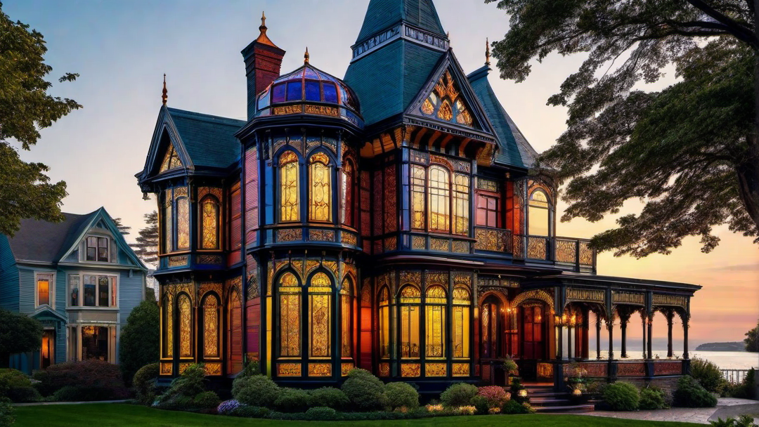 Victorian House Windows: Stained Glass and Bay Windows