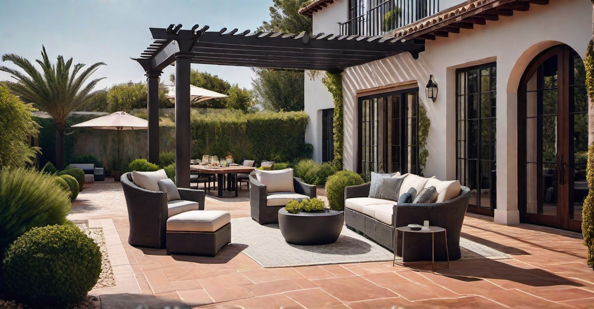 Mediterranean Escape: Terracotta Tiles and Pergola