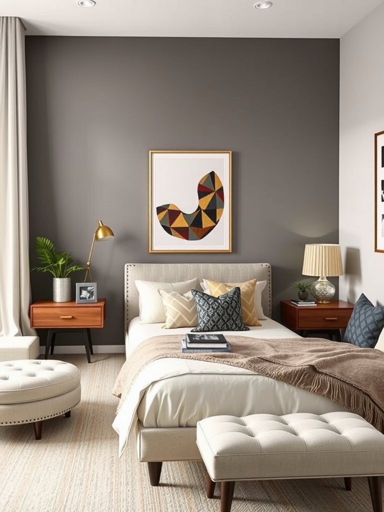 Incorporating Metallic Accents in Mid-Century Modern Bedrooms