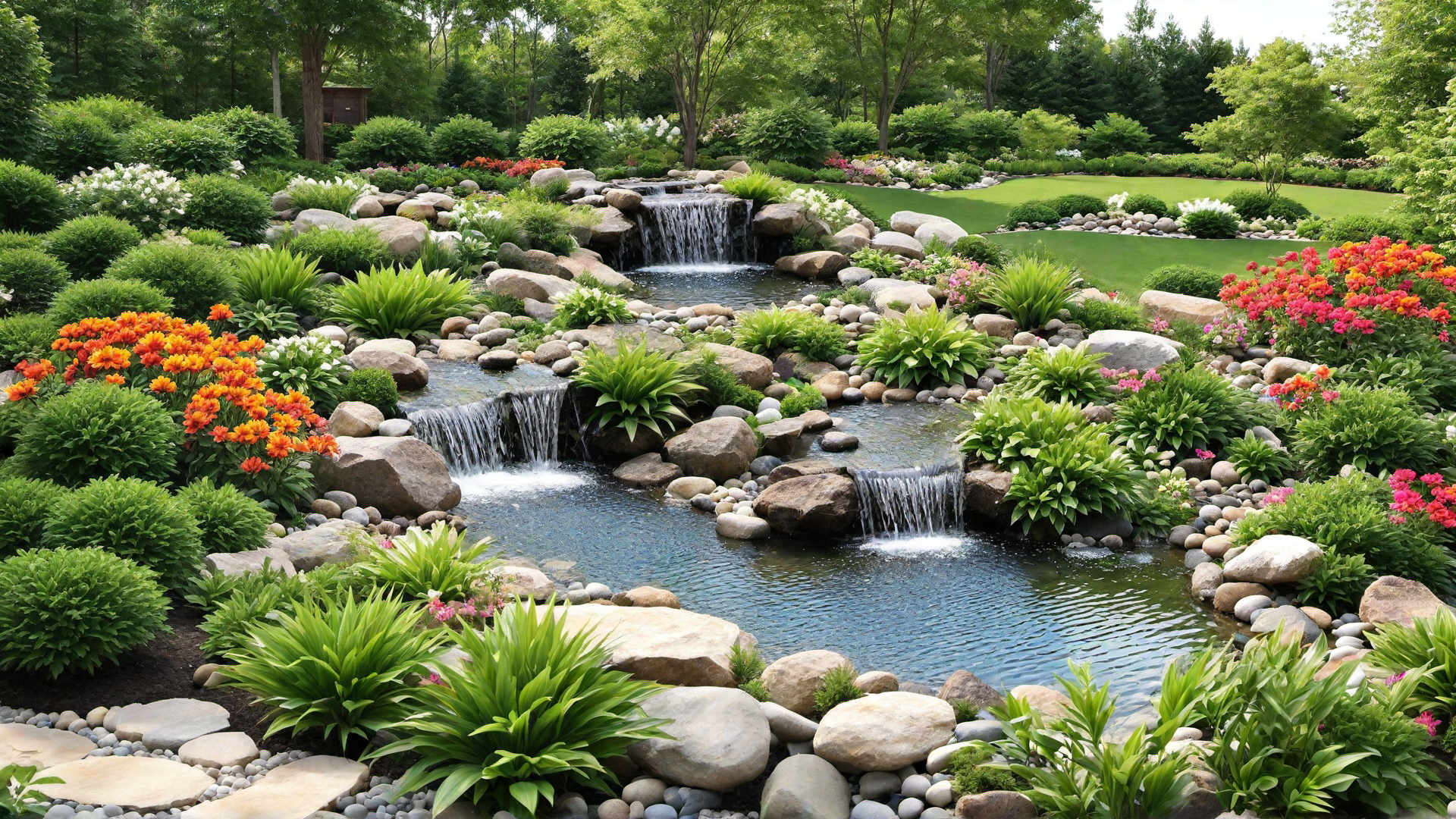 Water Feature with Bubbling Brook