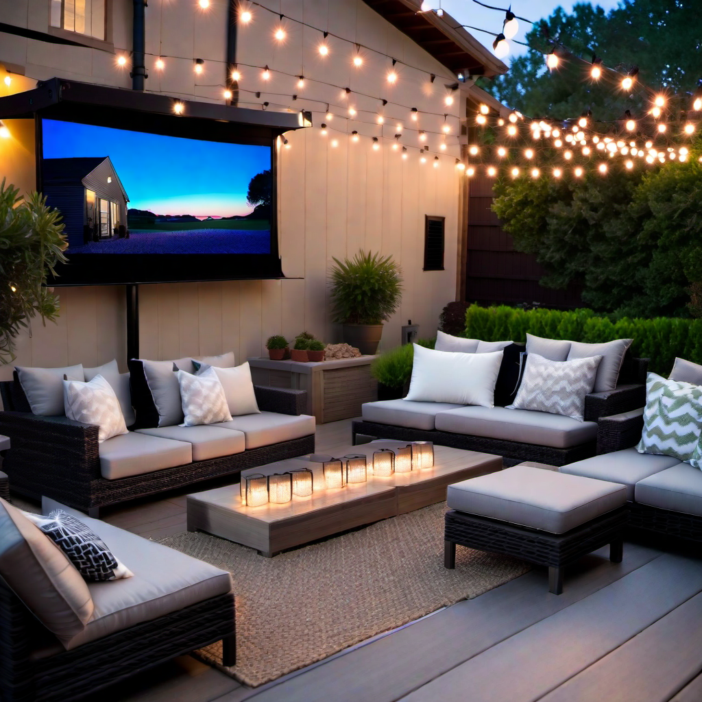 Movie Night Magic: Outdoor Movie Screen on the Patio